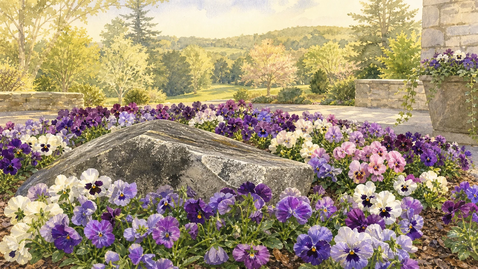 Spring boulder bed artwork