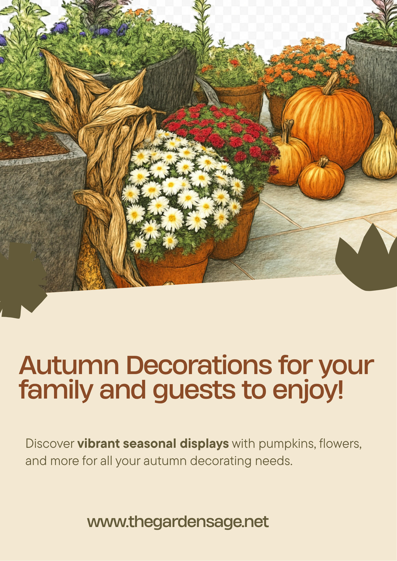 Poster showcasing The Garden Sage harvest porch styling